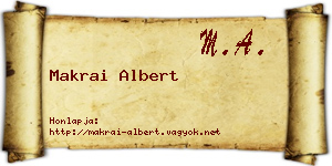 Makrai Albert névjegykártya