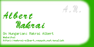 albert makrai business card